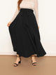 SHEIN Plus Solid High Waist Belted Maxi Skirt