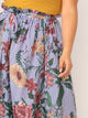 SHEIN Plus Paperbag Waist Striped and Floral Maxi Skirt
