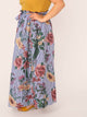 SHEIN Plus Paperbag Waist Striped and Floral Maxi Skirt