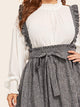 SHEIN Plus Paperbag Waist Self Belted Skirt With Ruffle Strap