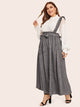 SHEIN Plus Paperbag Waist Self Belted Skirt With Ruffle Strap