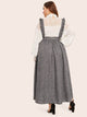SHEIN Plus Paperbag Waist Self Belted Skirt With Ruffle Strap