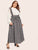SHEIN Plus Paperbag Waist Self Belted Skirt With Ruffle Strap