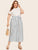 SHEIN Plus Striped Button Front Split Skirt