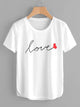 Plus Letter And Heart Print Tee