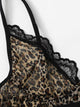 Plus Leopard Lace Trim Lingerie Set