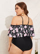 Plus Floral Flounce One Piece Swimwear