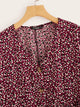  Plus V-neck Button Front Flare Dress