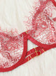 Plus Floral Lace Ladder Cut-out Lingerie Set