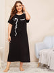 Plus Abstract Face Print Night Dress