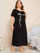 Plus Abstract Face Print Night Dress