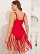 Plus Fringe Hem One Piece Swimwear