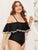 Plus Pompom Detail Flounce One Piece Swimsuit