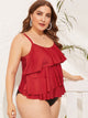 Plus Layered Ruffle Hem Tankini Set