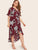 Plus Floral Print Surplice Front Knot Side Wrap Dress