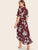 Plus Floral Print Surplice Front Knot Side Wrap Dress