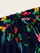 Plus Paperbag Waist Floral Print Shorts