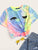  Plus Eye and Eyelash Print Tie Dye Top