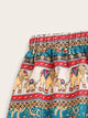 Plus Pom Pom Tribal Print Shorts