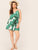 Plus Tropical Print Elastic Waist Slip Romper