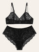 Plus Sheer Lace Lingerie Set