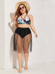 Plus Bustier Top & Panty & Skirt Bikini 3pcs