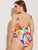 Plus Letter & Tie Dye Low Back One Piece Swim