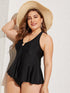 Plus O-ring Halter Top With High Waist Tankini