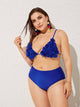 Plus Appliques Top With High Waist Bikini