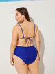 Plus Appliques Top With High Waist Bikini