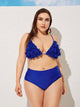 Plus Appliques Top With High Waist Bikini