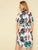 Plus Palm Tree Print High Low Belted Dress