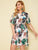 Plus Palm Tree Print High Low Belted Dress