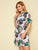 Plus Palm Tree Print High Low Belted Dress