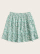 Plus Ditsy Floral Print Lettuce Frill Skirt