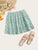 Plus Ditsy Floral Print Lettuce Frill Skirt