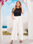 Plus Button Fly Semi Sheer Palazzo Pants