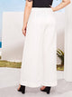 Plus Button Fly Semi Sheer Palazzo Pants