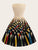 Plus Colorful Striped Print Fit And Flare Dress