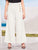 Plus Button Side Paper Bag Wide Leg Pants