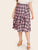 Plus Plaid Print Ruffle Trim Skirt