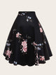 Plus Floral Print Flare Skirt