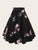 Plus Floral Print Flare Skirt