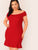 Plus Off Shoulder Fishtail Hem Dress