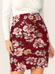 Plus Floral Print Bodycon Skirt