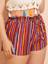 Plus Drawstring Striped Swimming Shorts