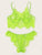 Plus Neon Lime Floral Lace Lingerie Set