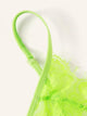 Plus Neon Lime Floral Lace Lingerie Set