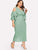 Plus Cold Shoulder Layered Sleeve Wrap Belted Dress