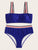 Plus Striped Hem Top With Panty Bikini Set